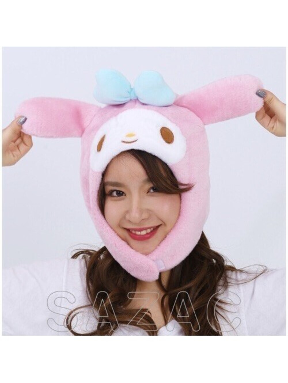 Sanrio My Melody Plush Hat OS for Teens and Adults by SAZAC New